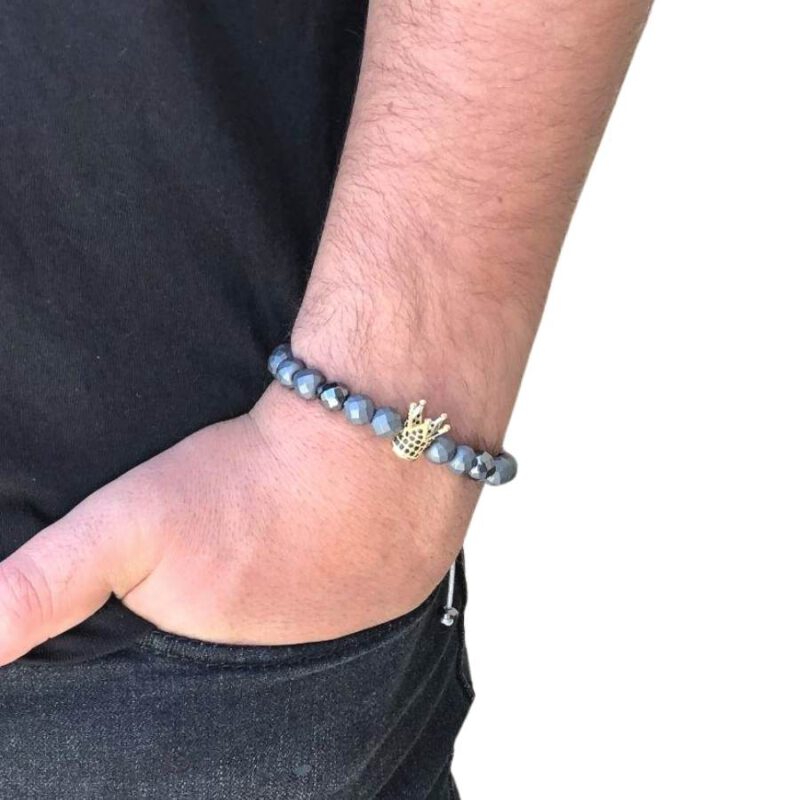 ⁦צמיד כתר אפור בשילוב זהב⁩ – תמונה ⁦3⁩