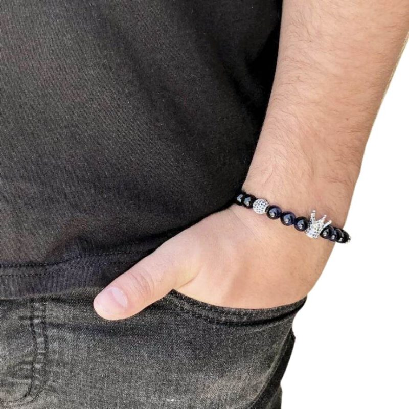 ⁦צמיד כתר כחול בשילוב כסף⁩ – תמונה ⁦3⁩