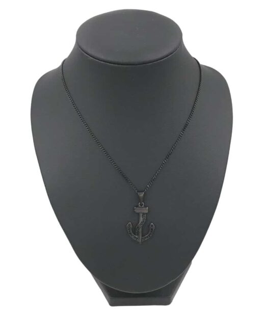Alternative view of שרשרת עוגן שחורה לגבר