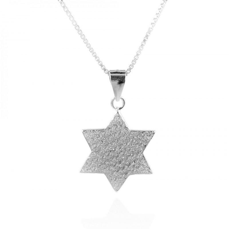 תמונה של שרשרת לגבר מגן דוד עשוי כסף 925