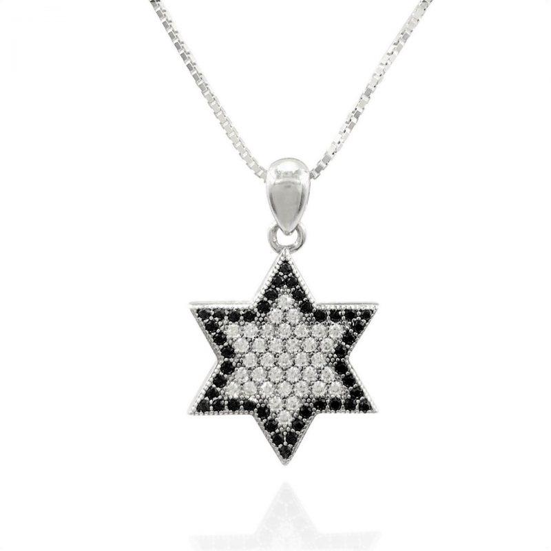 תמונה של שרשרת מגן דוד עם ציפוי מושחר