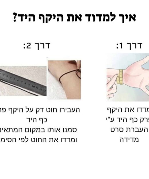 תמונה של צמידים לגבר מדידת היקף יד