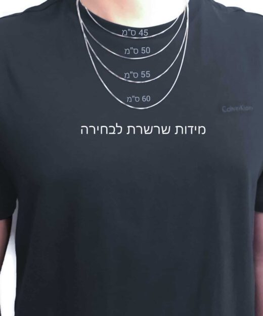 תמונה של דוגמן עם שרשראות לגבר כסף בגדלים שונים