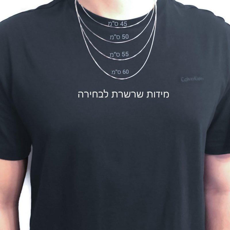 תמונה של דוגמן עם שרשראות לגבר כסף בגדלים שונים