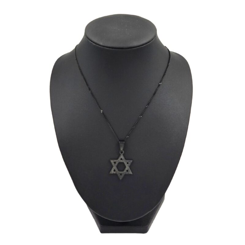 ⁦שרשרת מגן דוד שחורה⁩ – תמונה ⁦2⁩