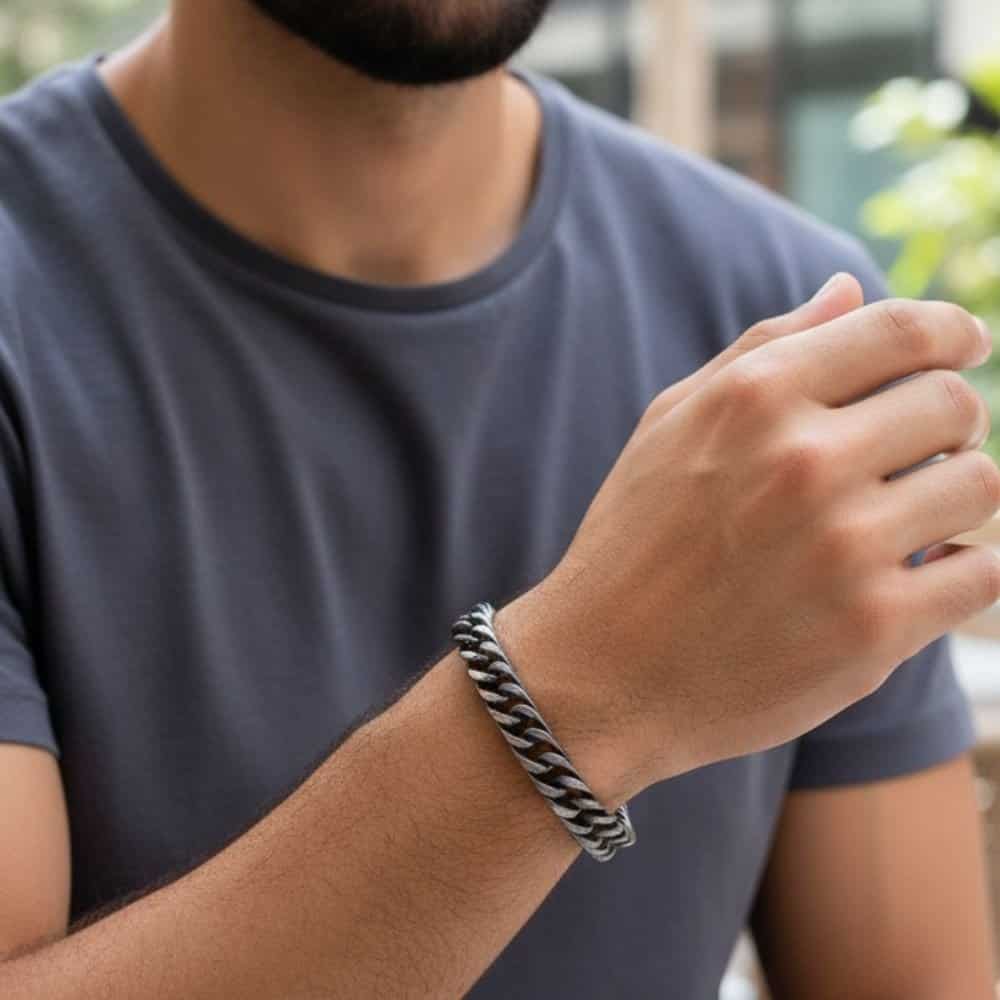 צמיד לגבר – גורמט 6 מ”מ מושחר