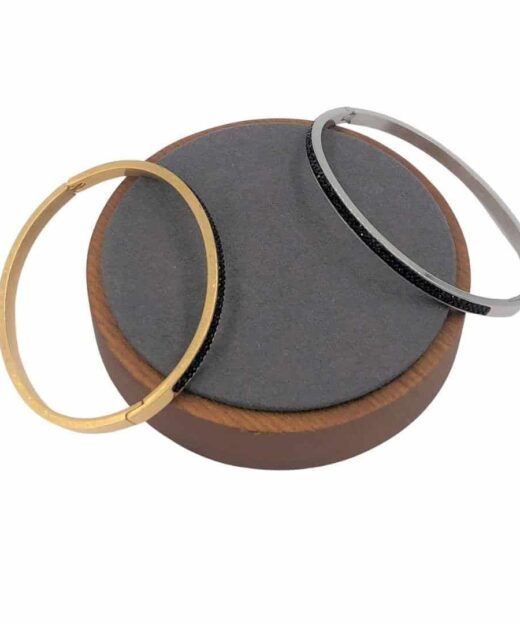 צמידים לגבר מפלדה עם שיבוץ זירקונים