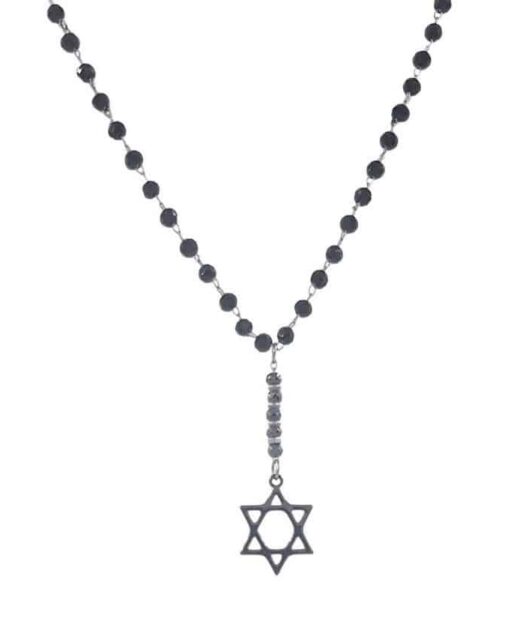 תמונה של שרשרת חרוזים מחרוזי קריסטל עם תליון מגן דוד