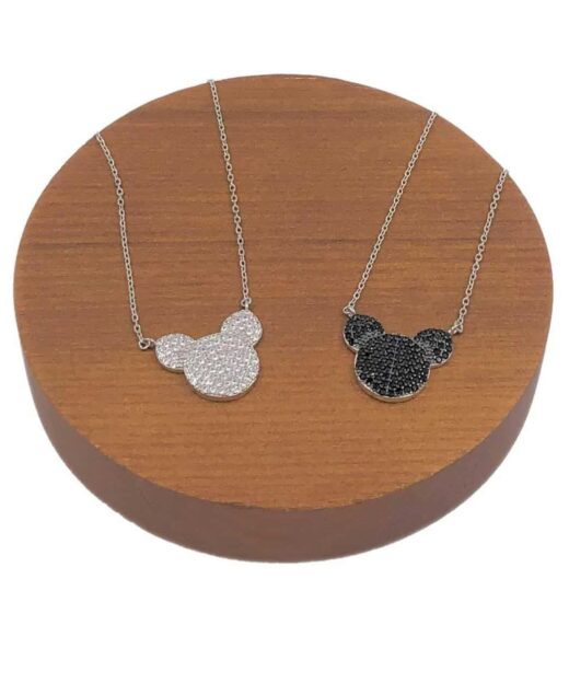 תמונה של זוג שרשראות מיקי מכסף אמיתי