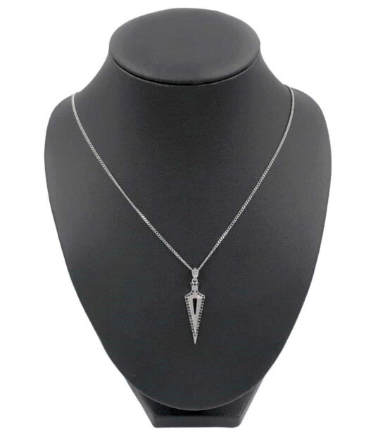 תמונה של שרשרת לגבר מכסף אמיתי עם שיבוץ שחור