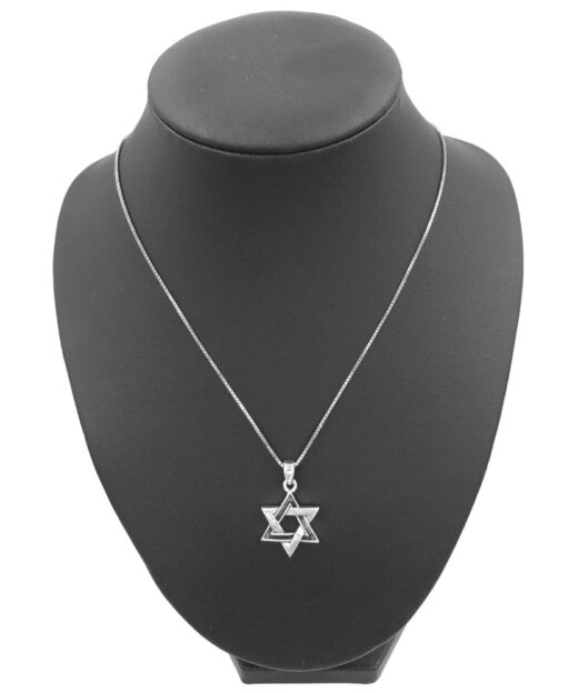 Alternative view of שרשרת כסף לגבר - מגן דוד