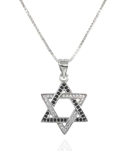 תמונה של שרשרת מגן דוד לגבר מכסף אמיתי