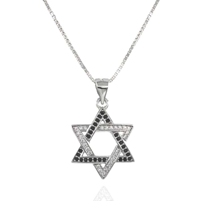 תמונה של שרשרת מגן דוד לגבר מכסף אמיתי