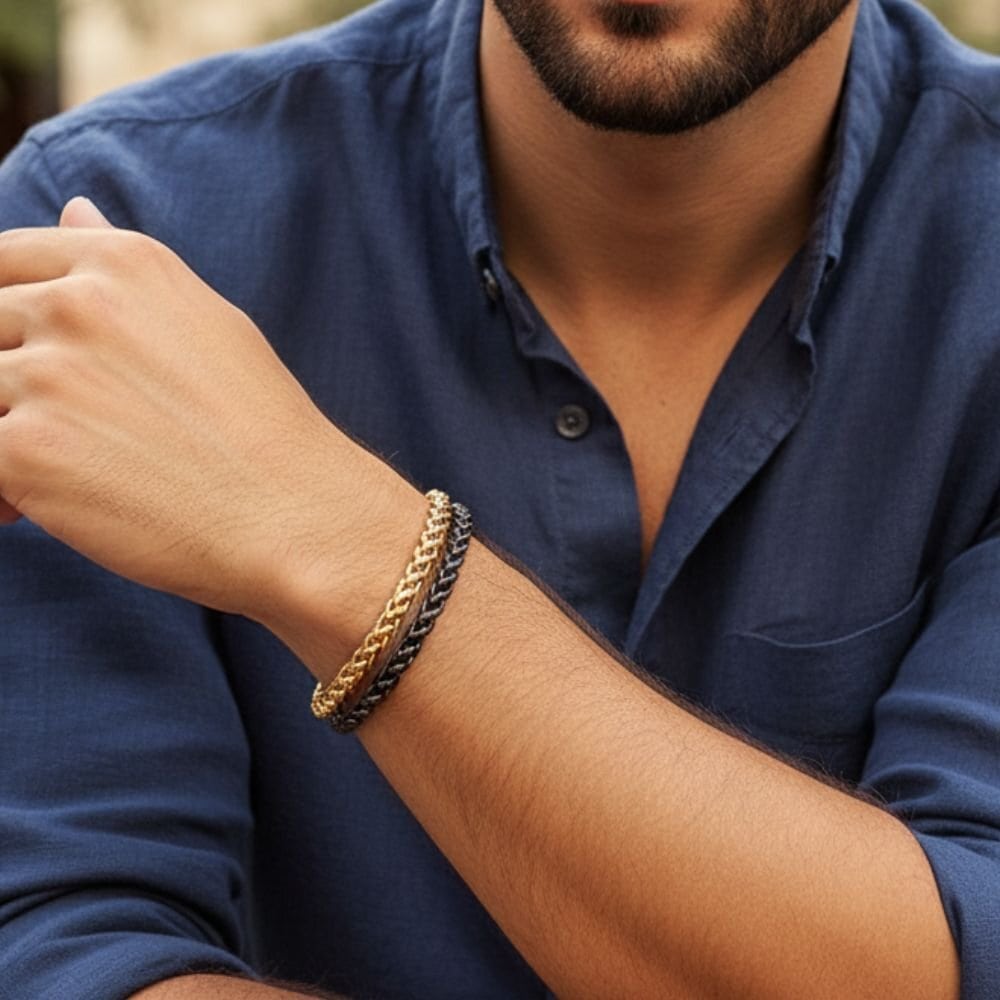 סט צמה דאבל - שחור זהב