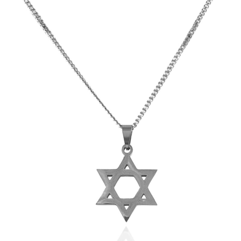שרשרת מגן דוד לגבר - פלדת אל חלד