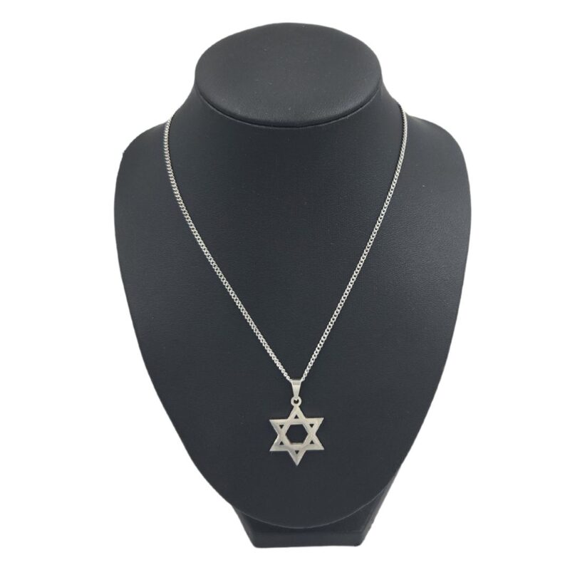 ⁦שרשרת מגן דוד לגבר - פלדת אל חלד⁩ – תמונה ⁦2⁩